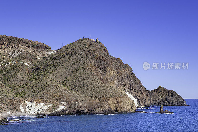海岸风景在Cabo de Gata-Níjar自然保护区-西班牙